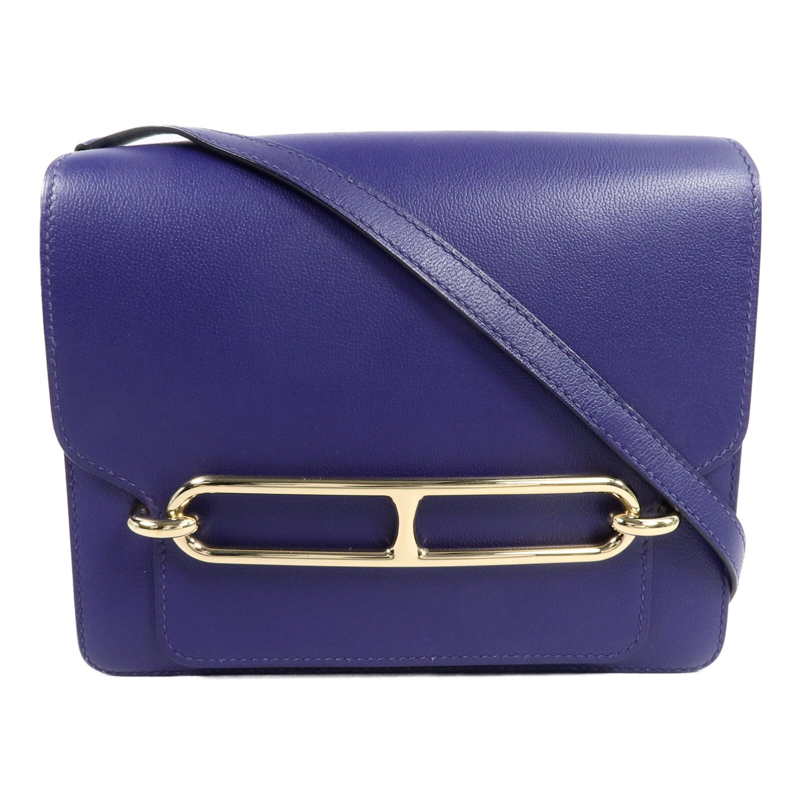 HERMES Evercolor皮革Roulis 23肩背袋Bleu Encre