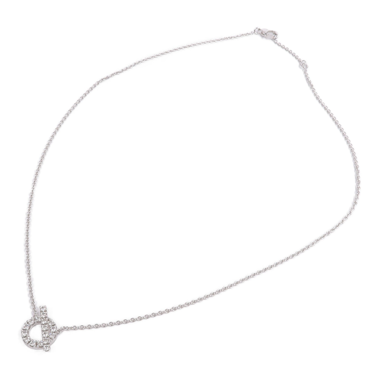 HERMES 18K白金Finesse Pendant鑽石項鍊