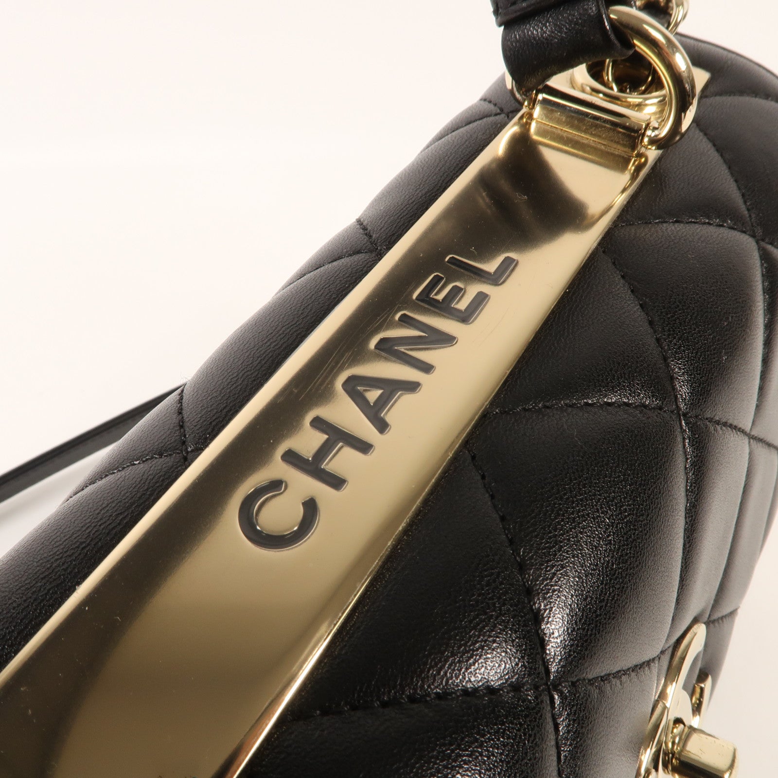 CHANEL 羊皮皮革Trendy CC Small金扣鏈帶手挽肩背兩用袋