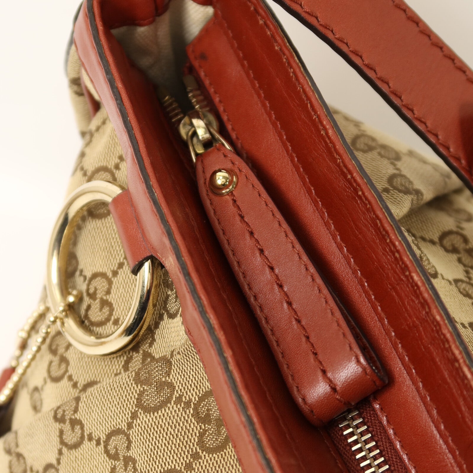 GUCCI 帆布Shoulder Bag金扣肩背袋