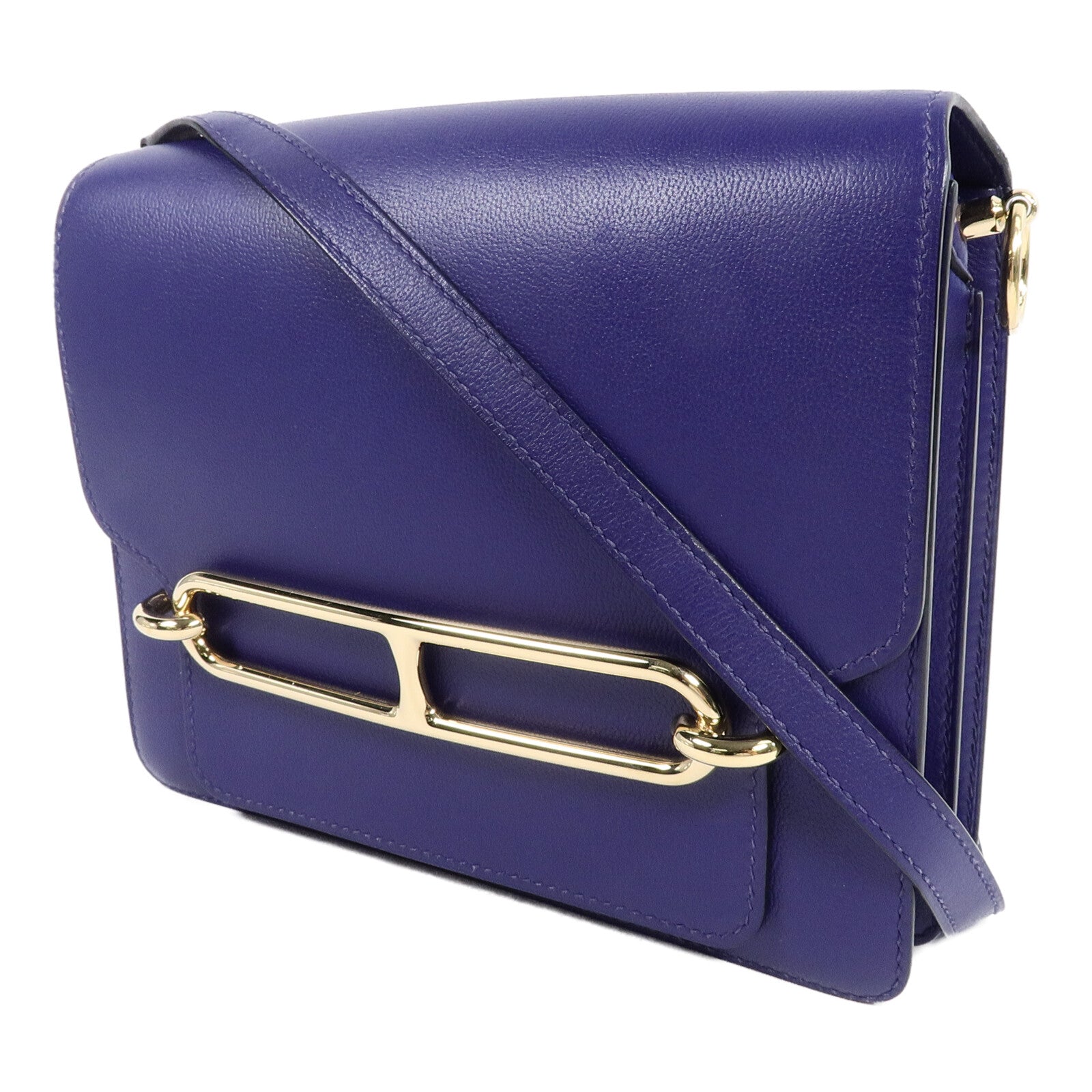 HERMES Evercolor皮革Roulis 23肩背袋Bleu Encre
