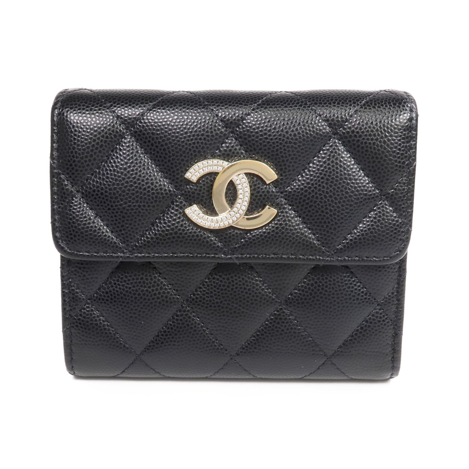 CHANEL 牛皮皮革Wallet金扣錢包