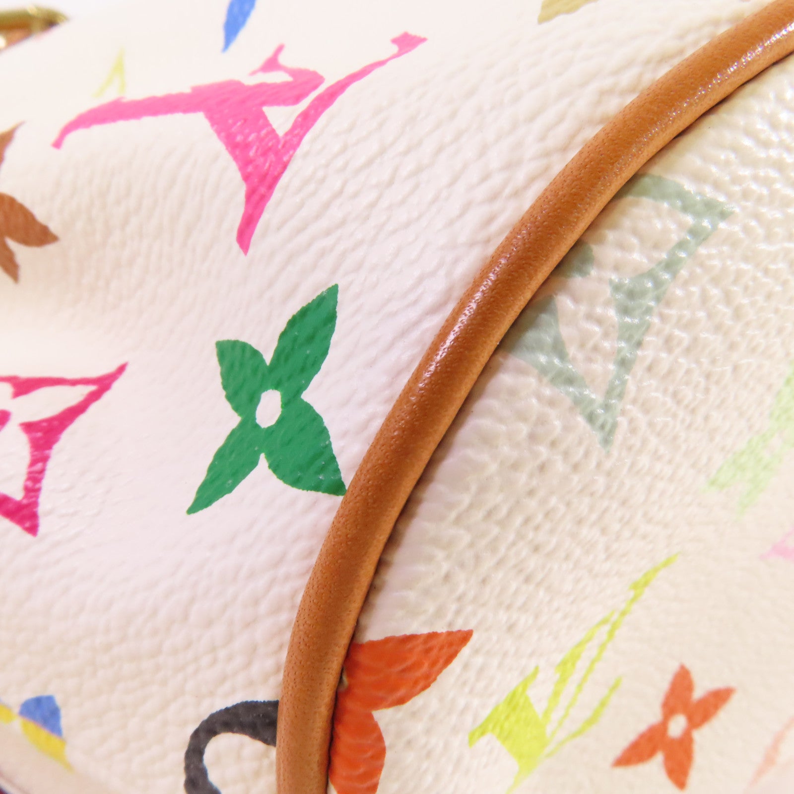 LOUIS VUITTON Monogram Multicolor Theda PM金扣手挽袋白色/彩色