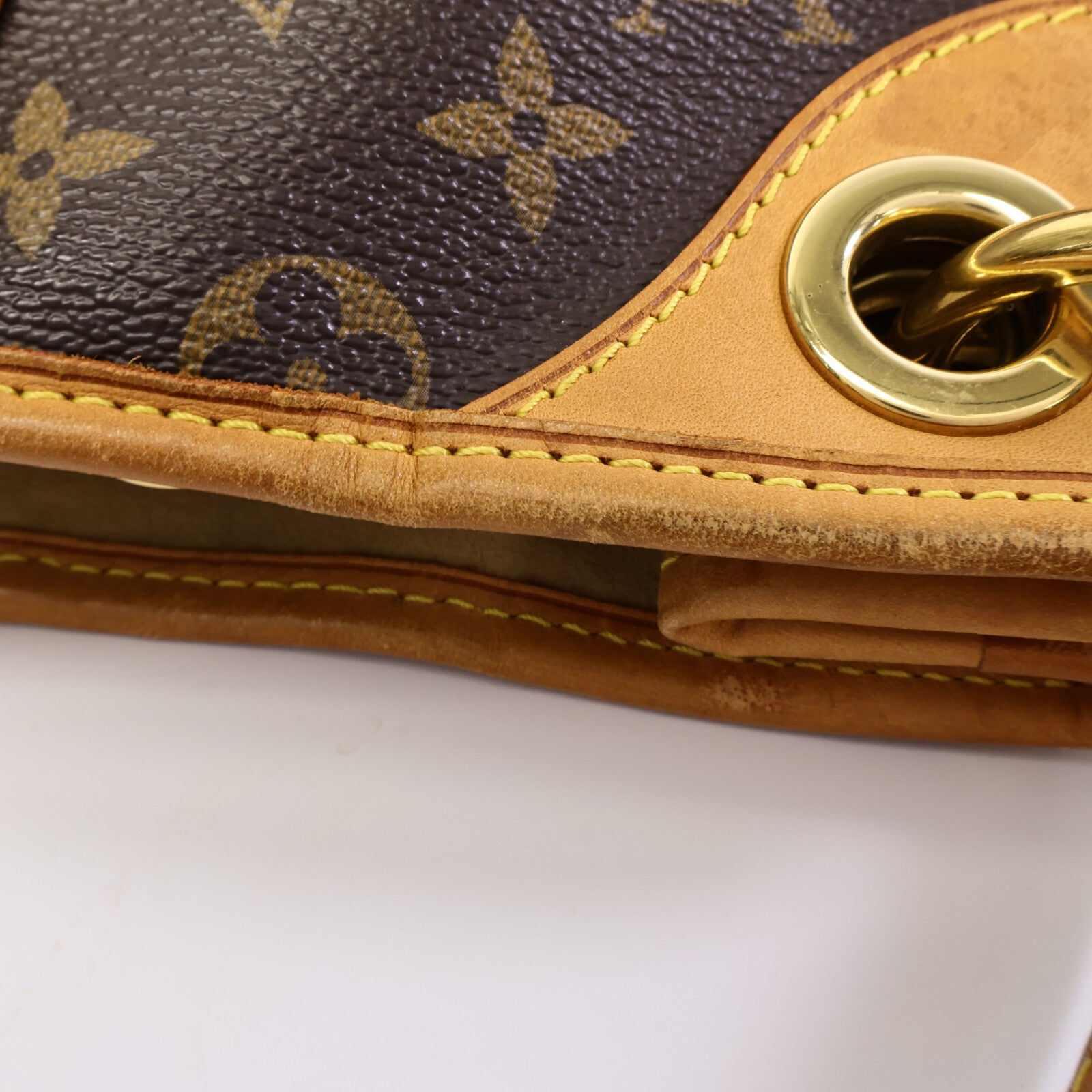 LOUIS VUITTON Monogram Galliera PM金扣肩背袋棕色