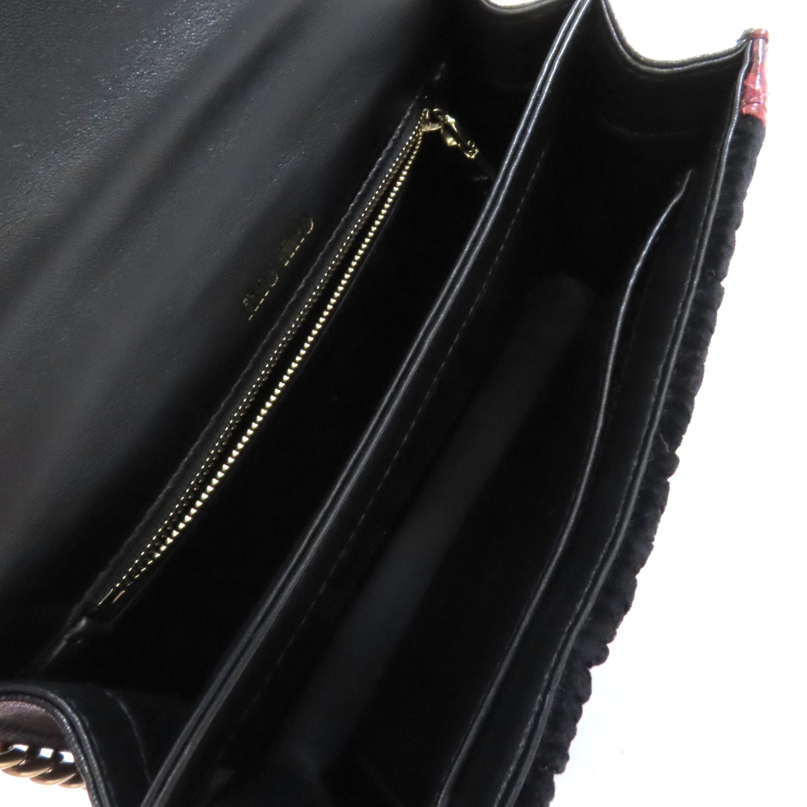 Miu Miu 【激減優惠】牛皮皮革/蛇皮皮革/天鵝絨/漆皮皮革Chain Shoulder Bag金扣鏈帶肩背袋紅色/黑色