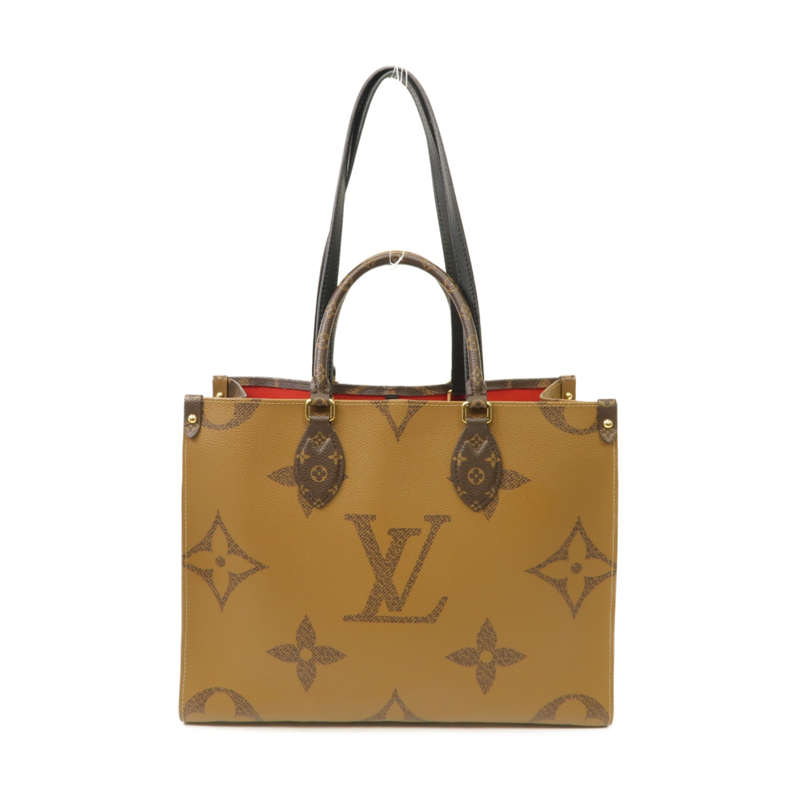 LOUIS VUITTON 【激減優惠】Monogram/Monogram Reverse On The Go MM金扣手挽肩背兩用袋啡色