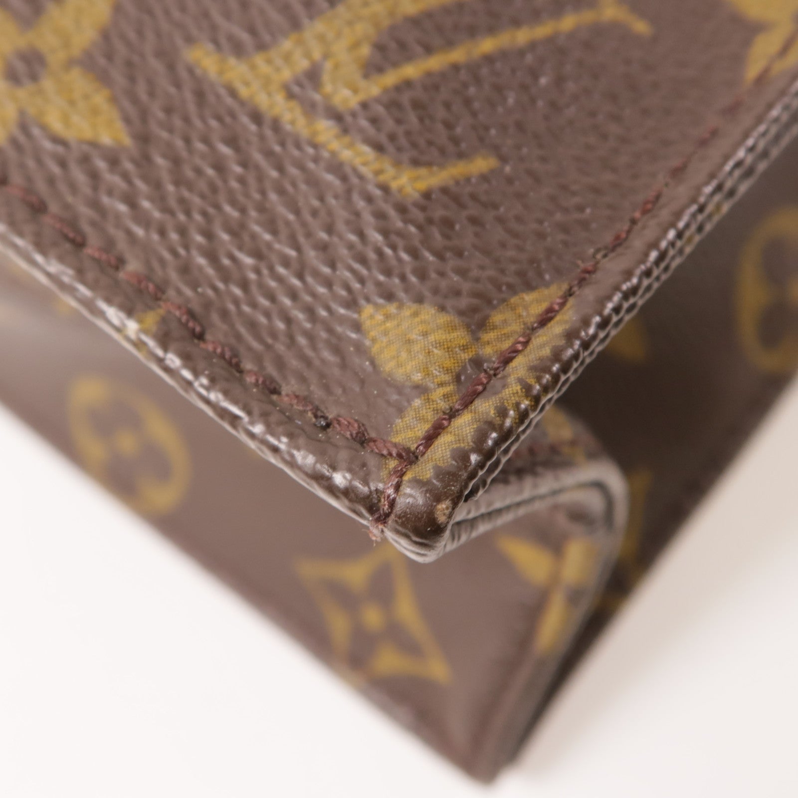 LOUIS VUITTON Monogram Sac Plat金扣手挽袋