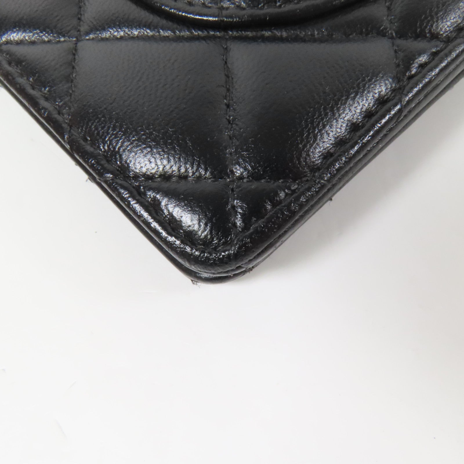 CHANEL 羊皮皮革Long Wallet銀扣長錢包