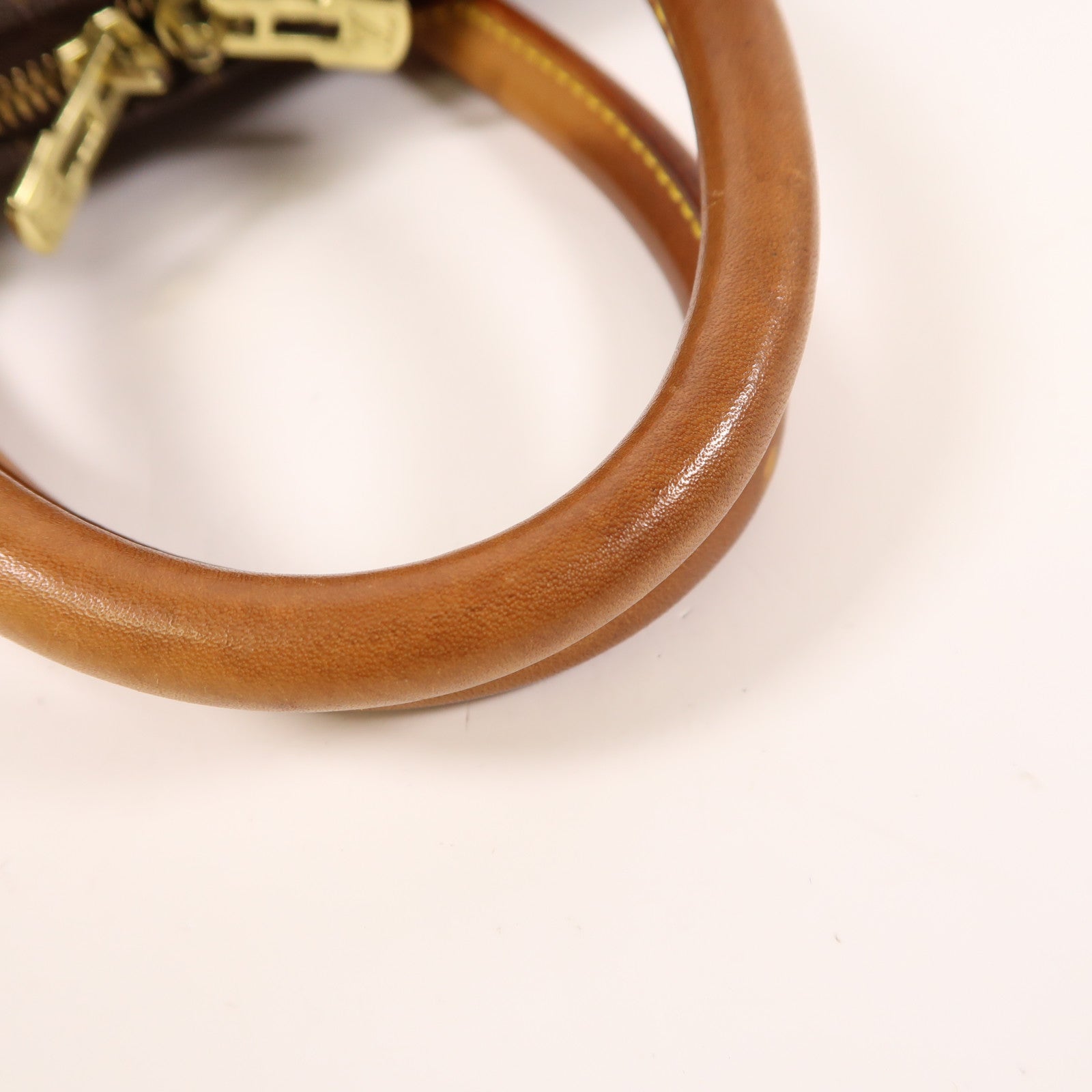 LOUIS VUITTON Monogram Deauville金扣手挽袋棕色