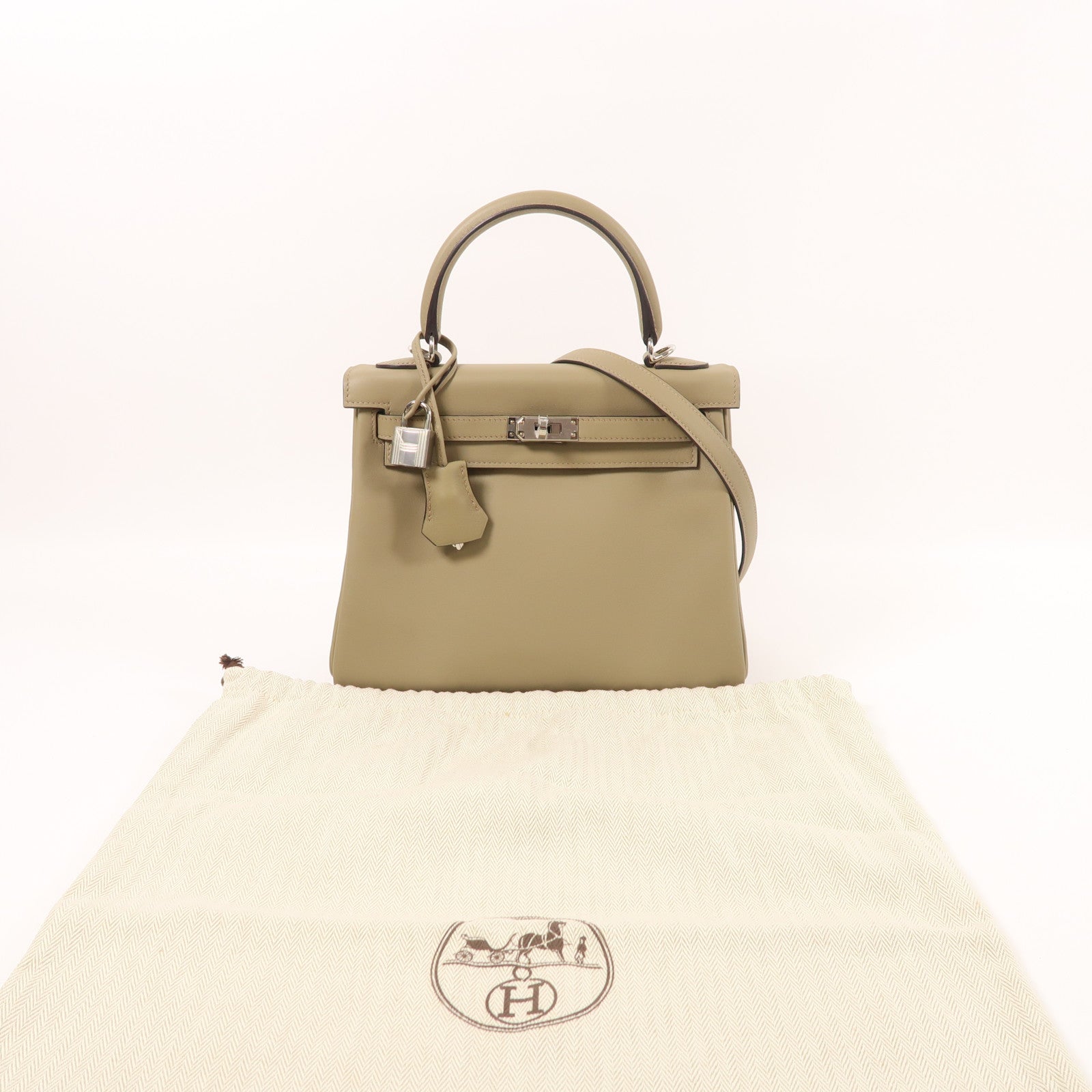 HERMES Swift皮革Kelly 25銀扣手挽肩背兩用袋