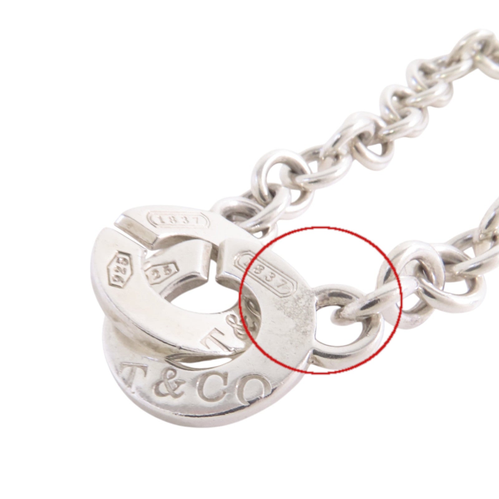 TIFFANY＆CO 925純銀Interlocking Bracelet銀扣手鏈