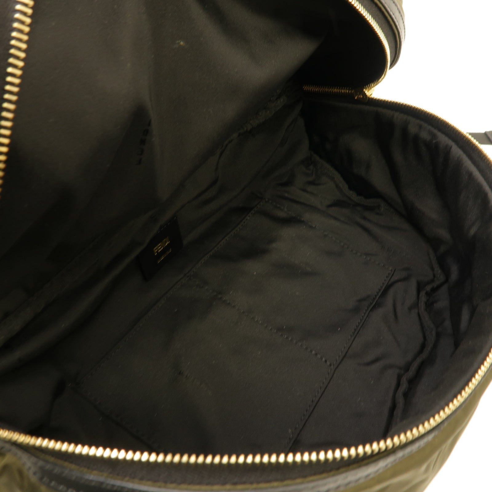FENDI 【均一特價】尼龍Backpack金扣背包啡色/深綠色