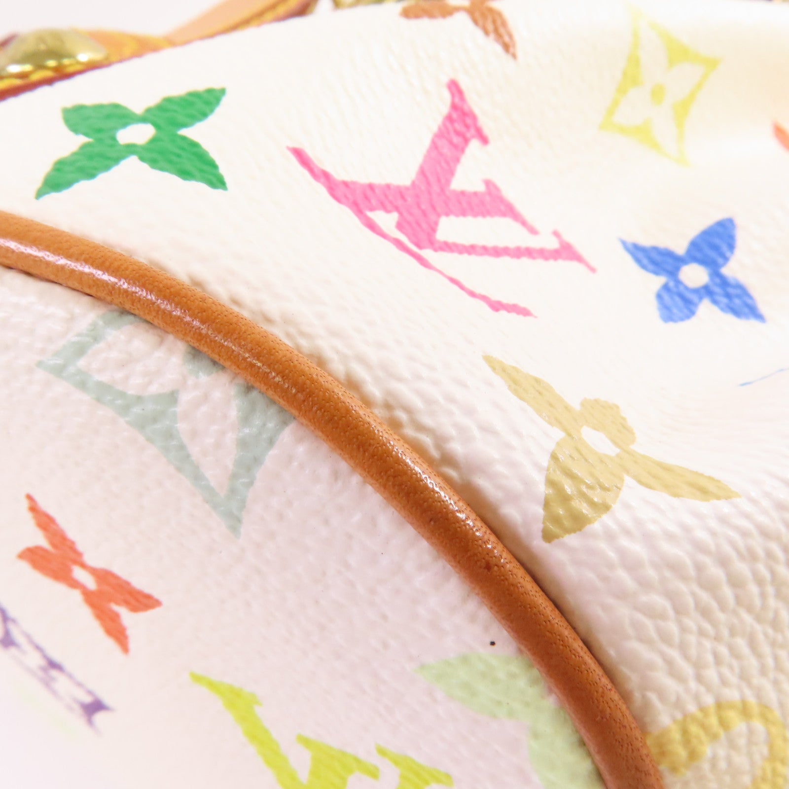 LOUIS VUITTON Monogram Multicolor Theda PM金扣手挽袋白色/彩色