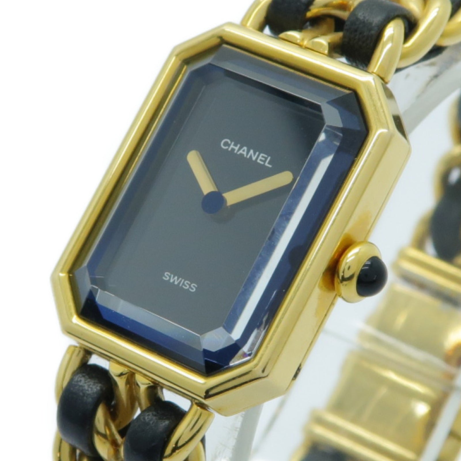 CHANEL 【激減優惠】Premiere M鍍金手錶石英機芯黑色/金色