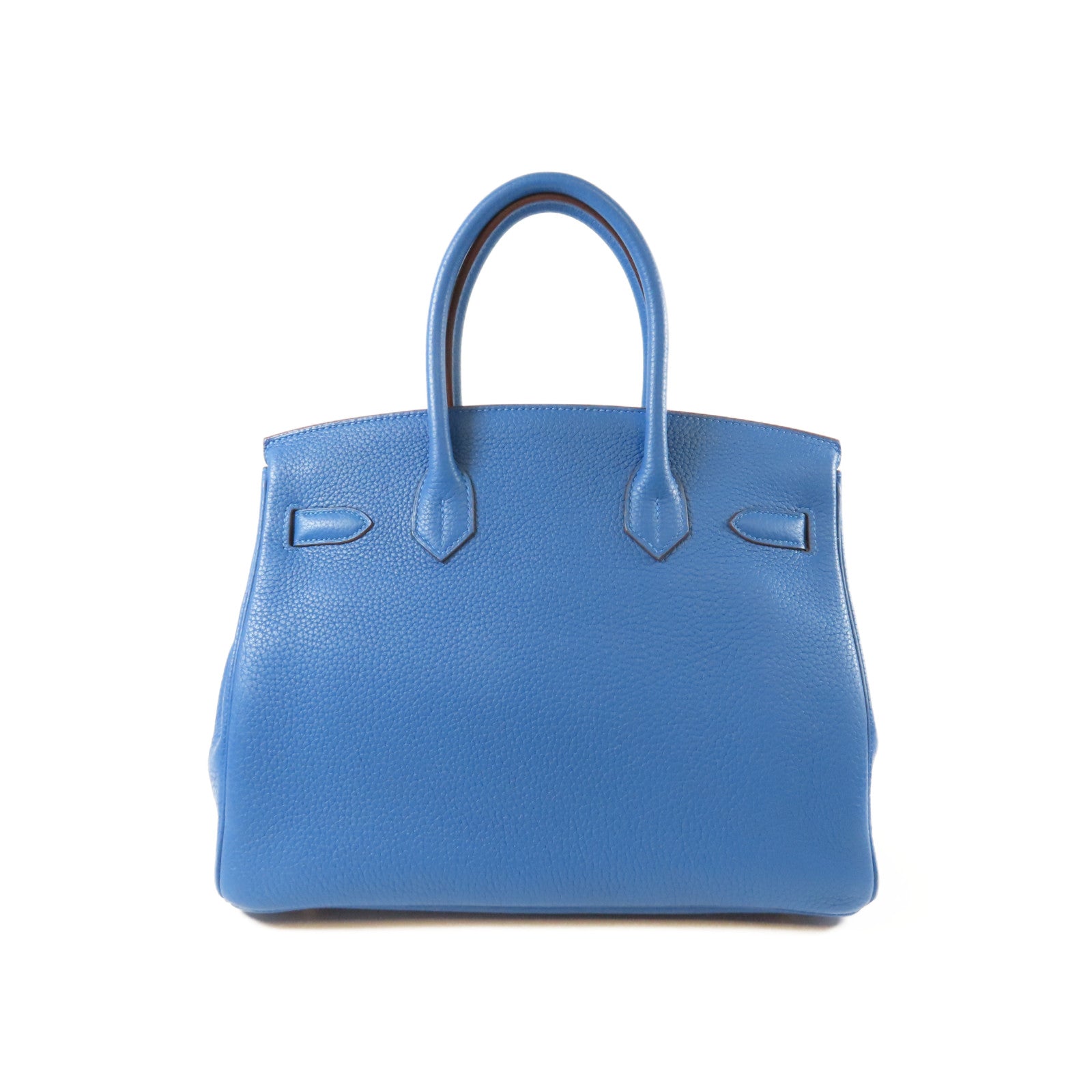 HERMES Clemence皮革Birkin 30金扣手挽袋土耳其藍色