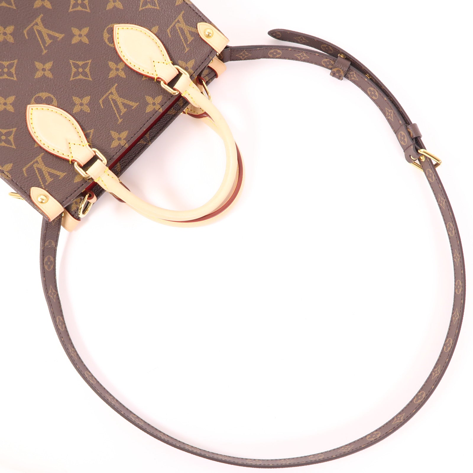 LOUIS VUITTON LV GHW Sac Plat BB 2 Way Shoulder Bag M46265 Monogram Brown