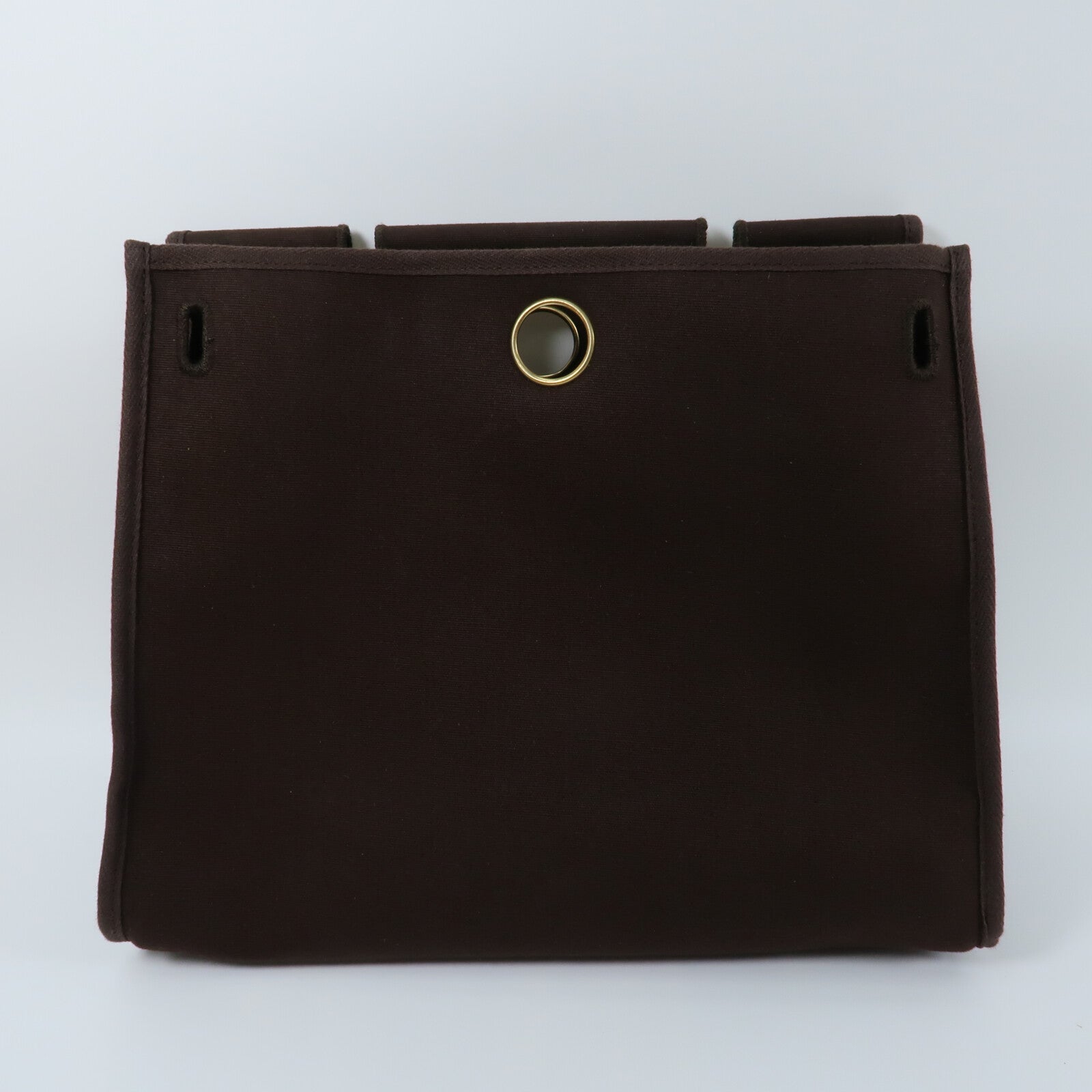 HERMES 帆布Herbag PM手挽肩背兩用袋Chocolat