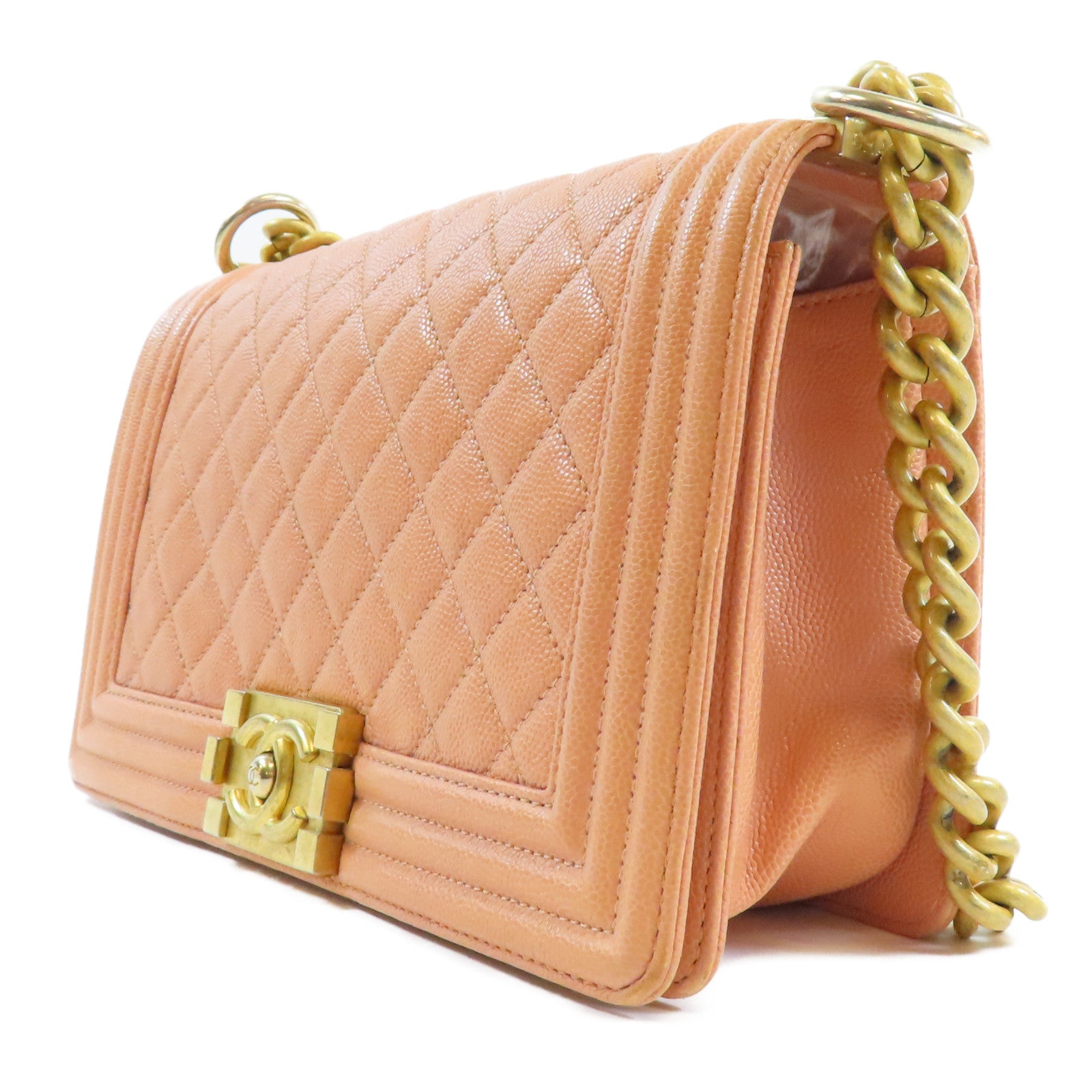 CHANEL 牛皮皮革Boy 25金扣肩背袋