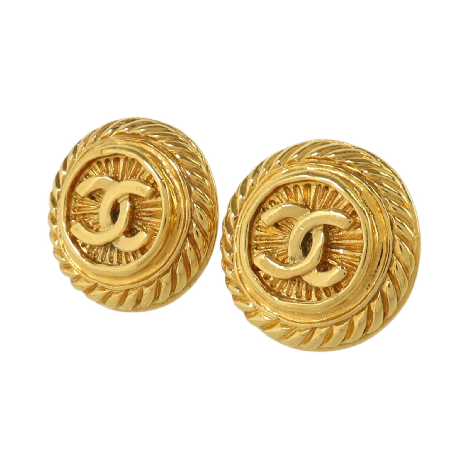 CHANEL 金屬Vintage Earring金扣耳環