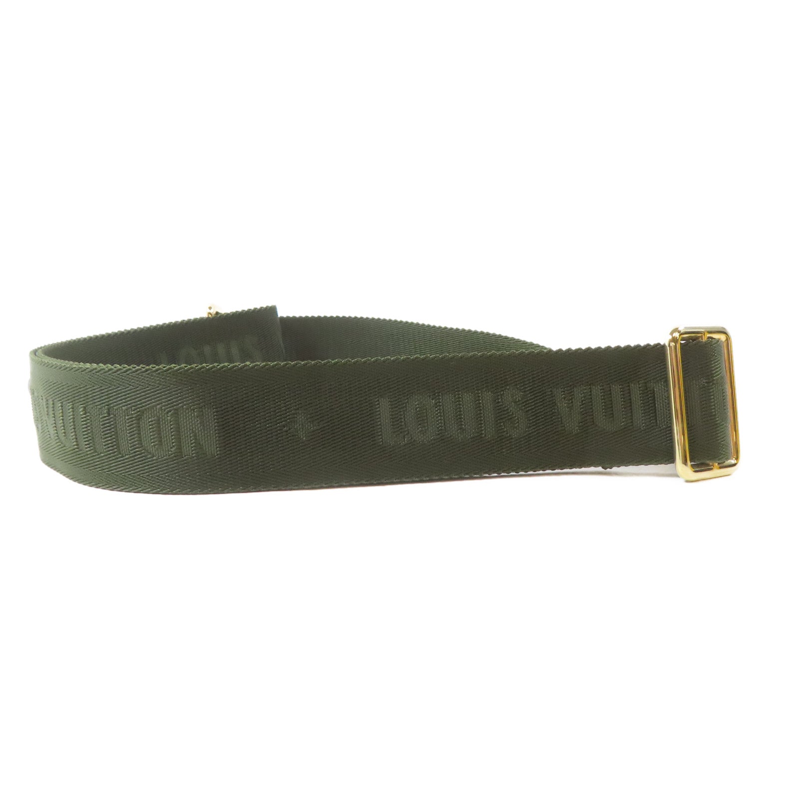 LOUIS VUITTON 帆布Shoulder Strap金扣掛飾綠色/啡色