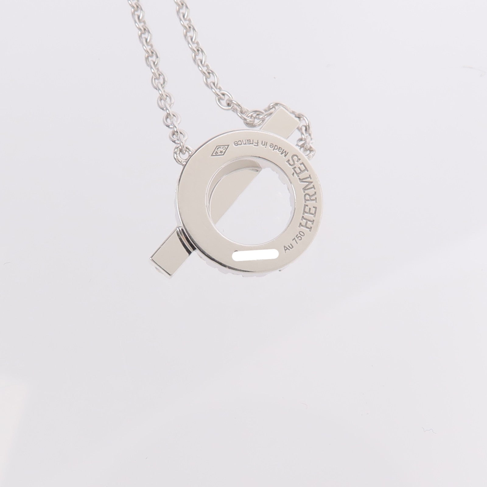HERMES 18K白金Finesse Pendant鑽石項鍊