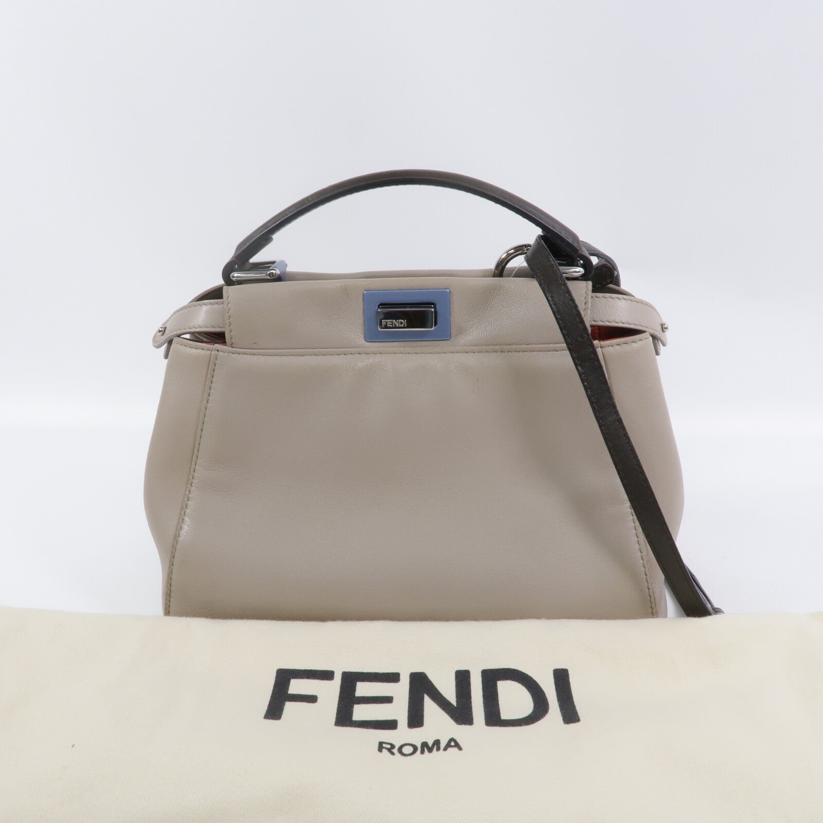 FENDI 羊皮皮革Peekaboo手挽肩背兩用袋
