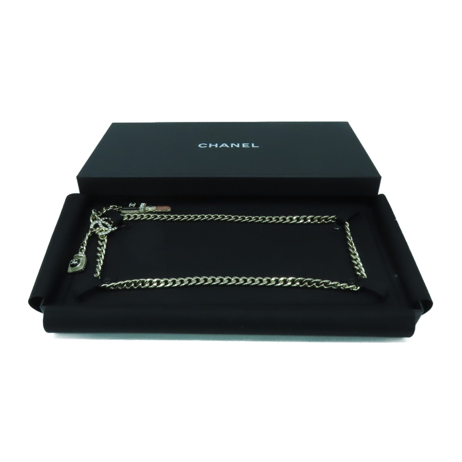 CHANEL 【激減優惠】金屬Fancy Belt金扣皮帶金色