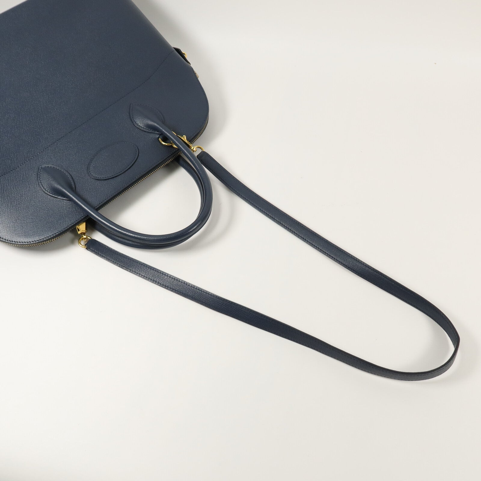 HERMES Epsom皮革Bolide 35手挽肩背兩用袋Bleu Saphir