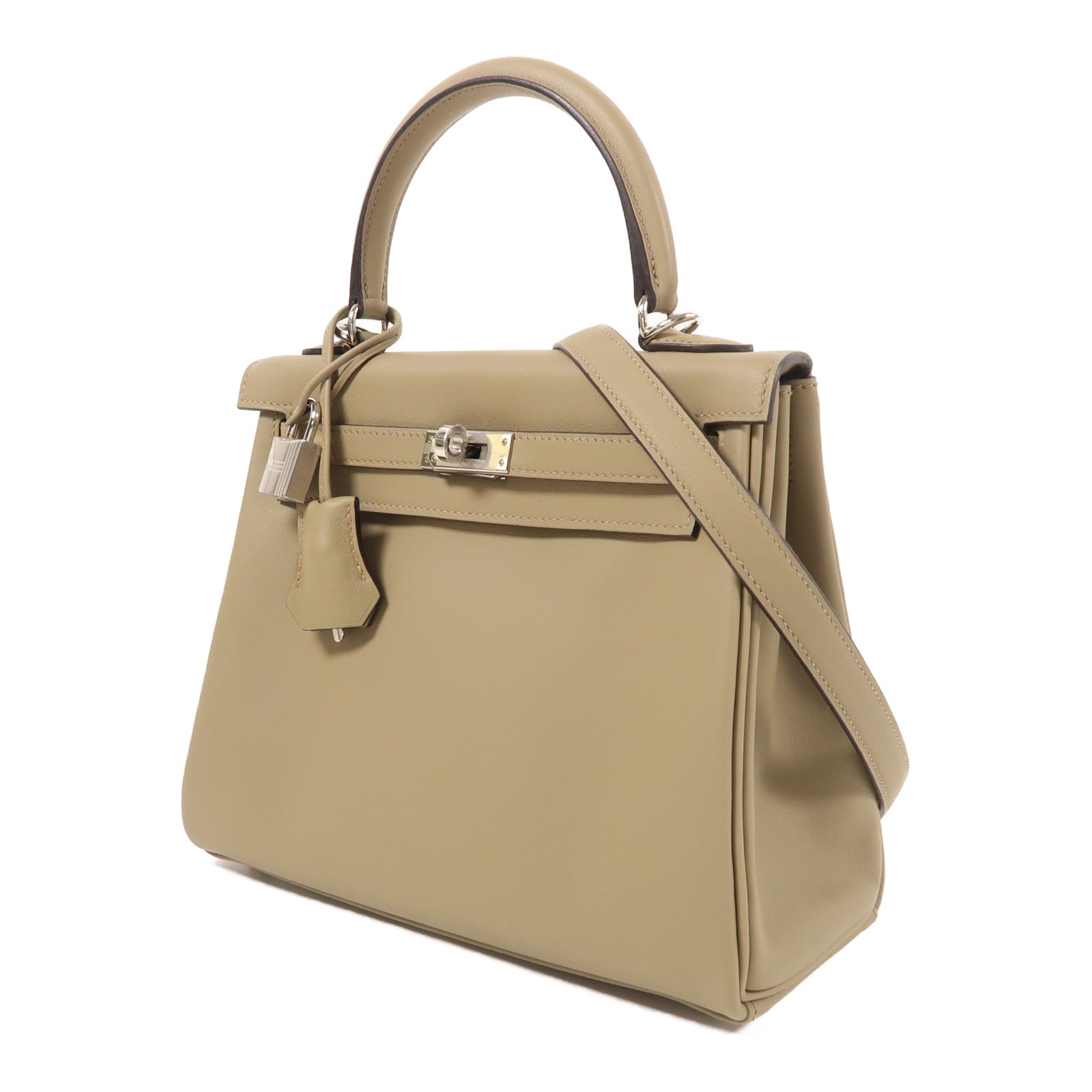 HERMES Swift皮革Kelly 25銀扣手挽肩背兩用袋