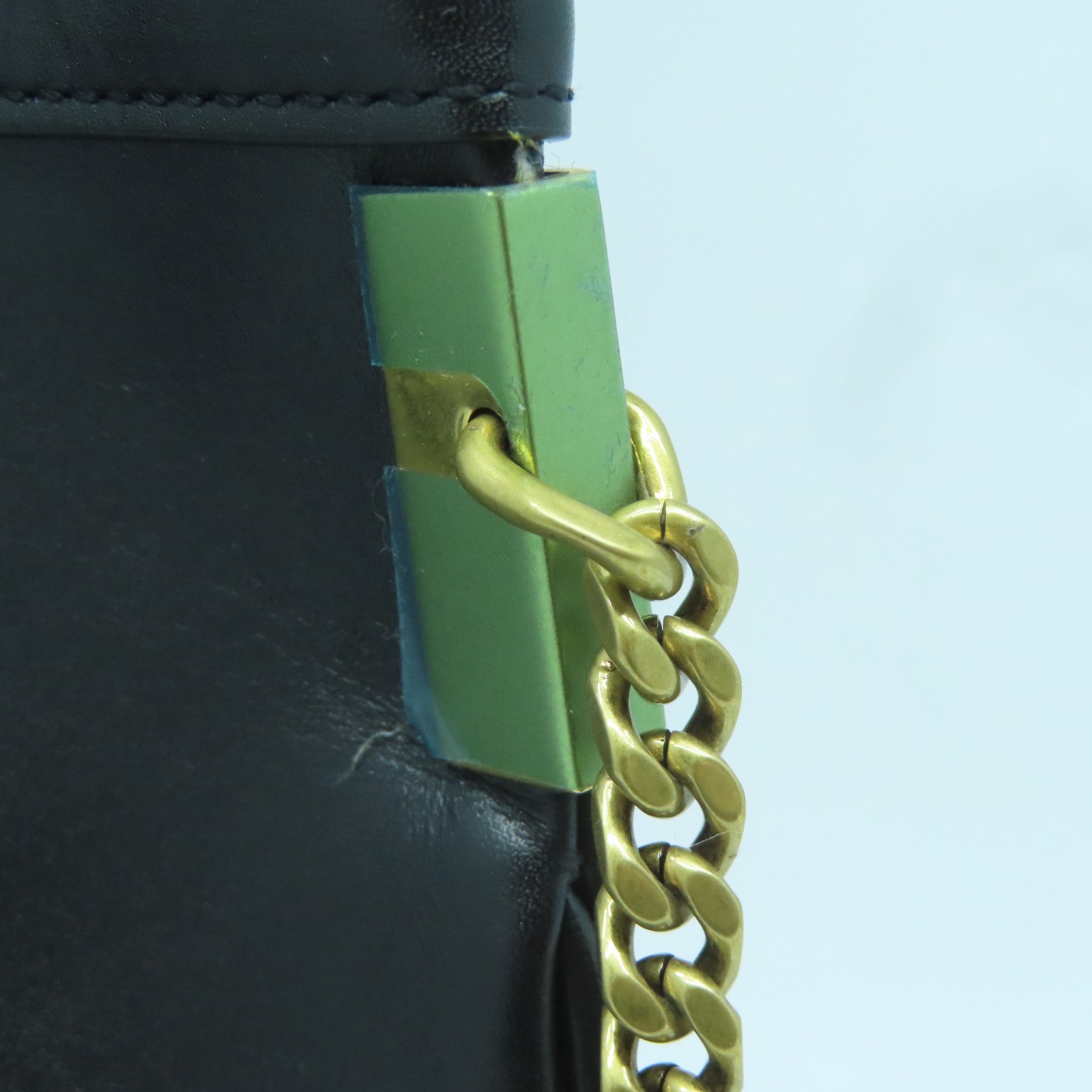 SAINT LAURENT 【激減優惠】牛皮皮革Talitha Bucket Bag金扣鏈帶肩背袋黒色