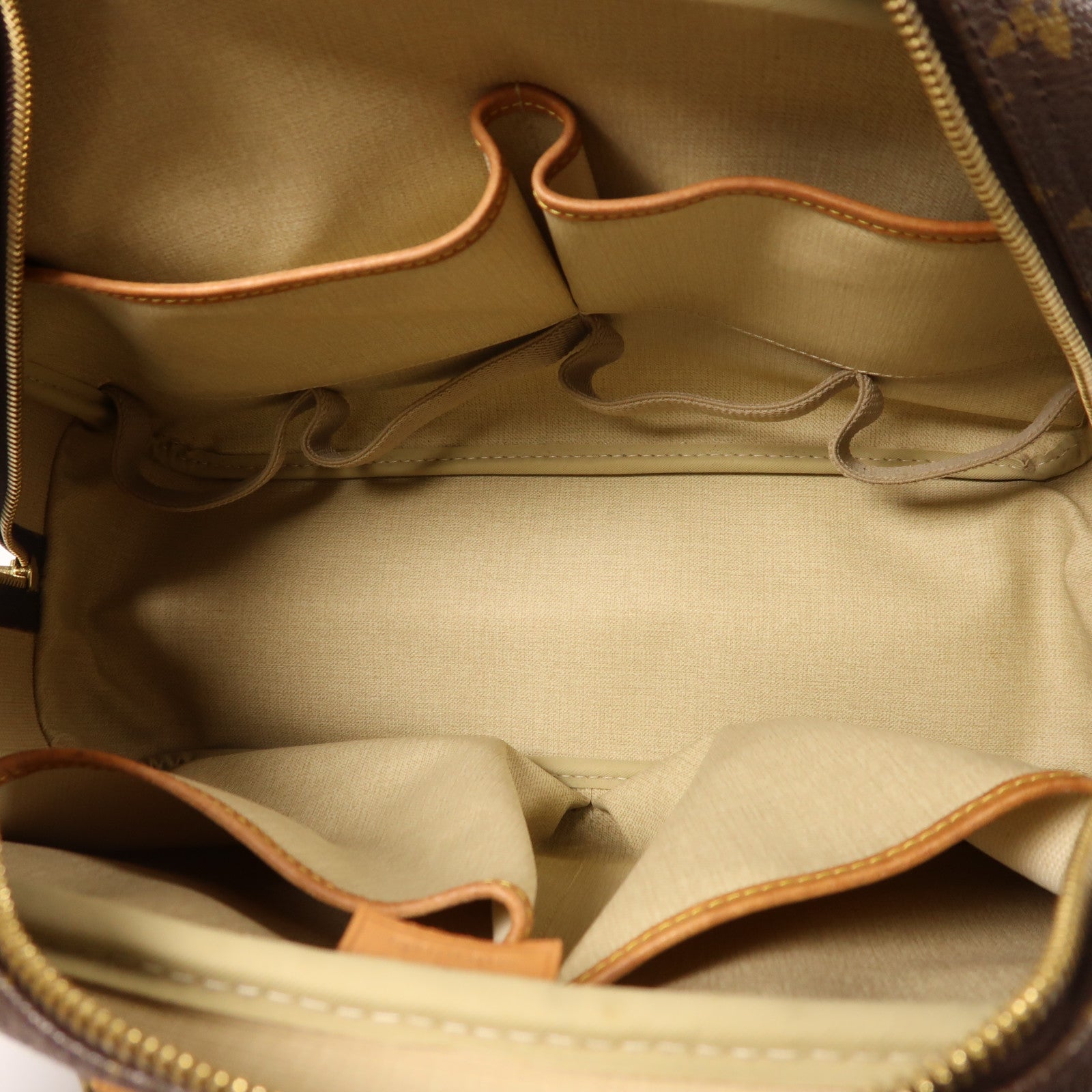 LOUIS VUITTON Monogram Deauville金扣手挽袋棕色