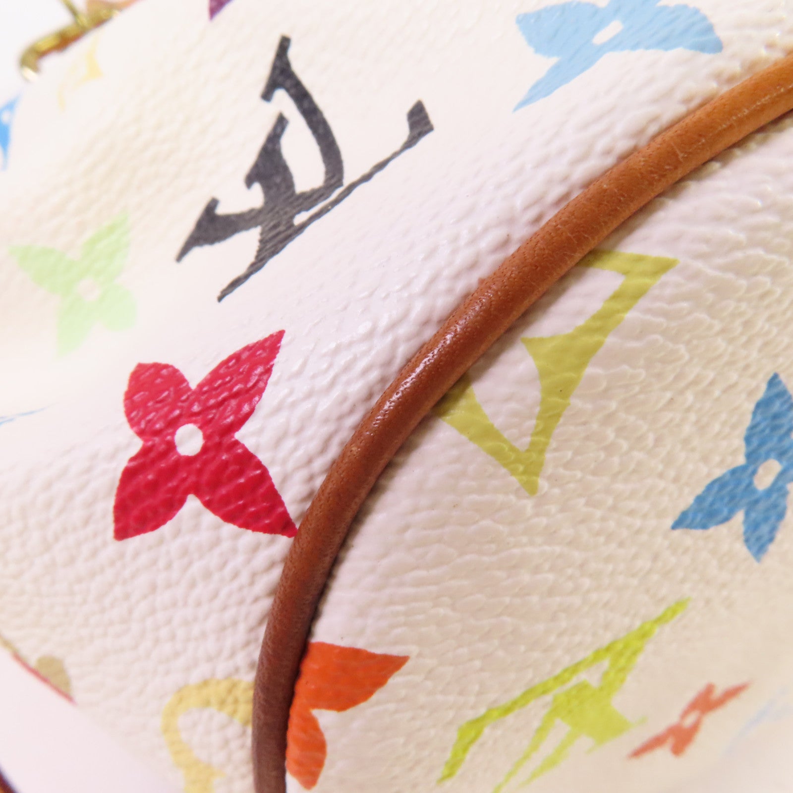 LOUIS VUITTON Monogram Multicolor Theda PM金扣手挽袋白色/彩色