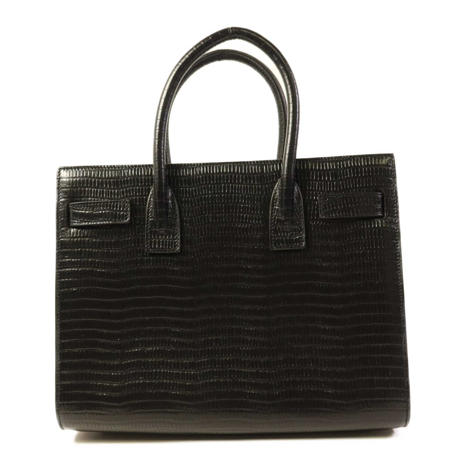 YVES SAINT LAURENT 牛皮皮革Sac De Jour銀扣手挽肩背兩用袋