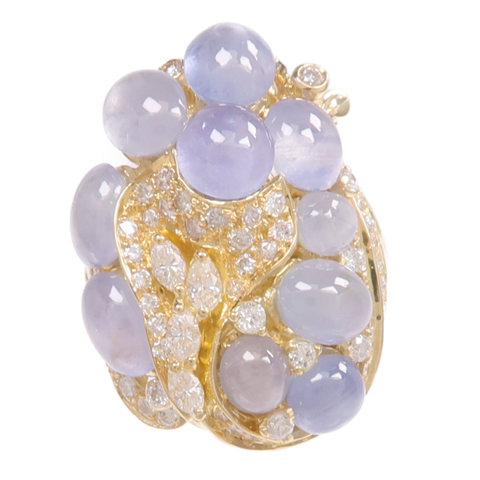 JEWELRY 【激減優惠】18K黃金Star Sapphire Diamond Ring星光藍寶石/鑽石戒指US#5.5