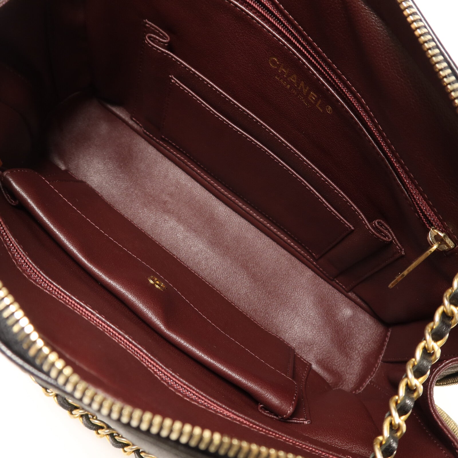CHANEL 牛皮皮革Chain Shoulder金扣鏈帶肩背袋