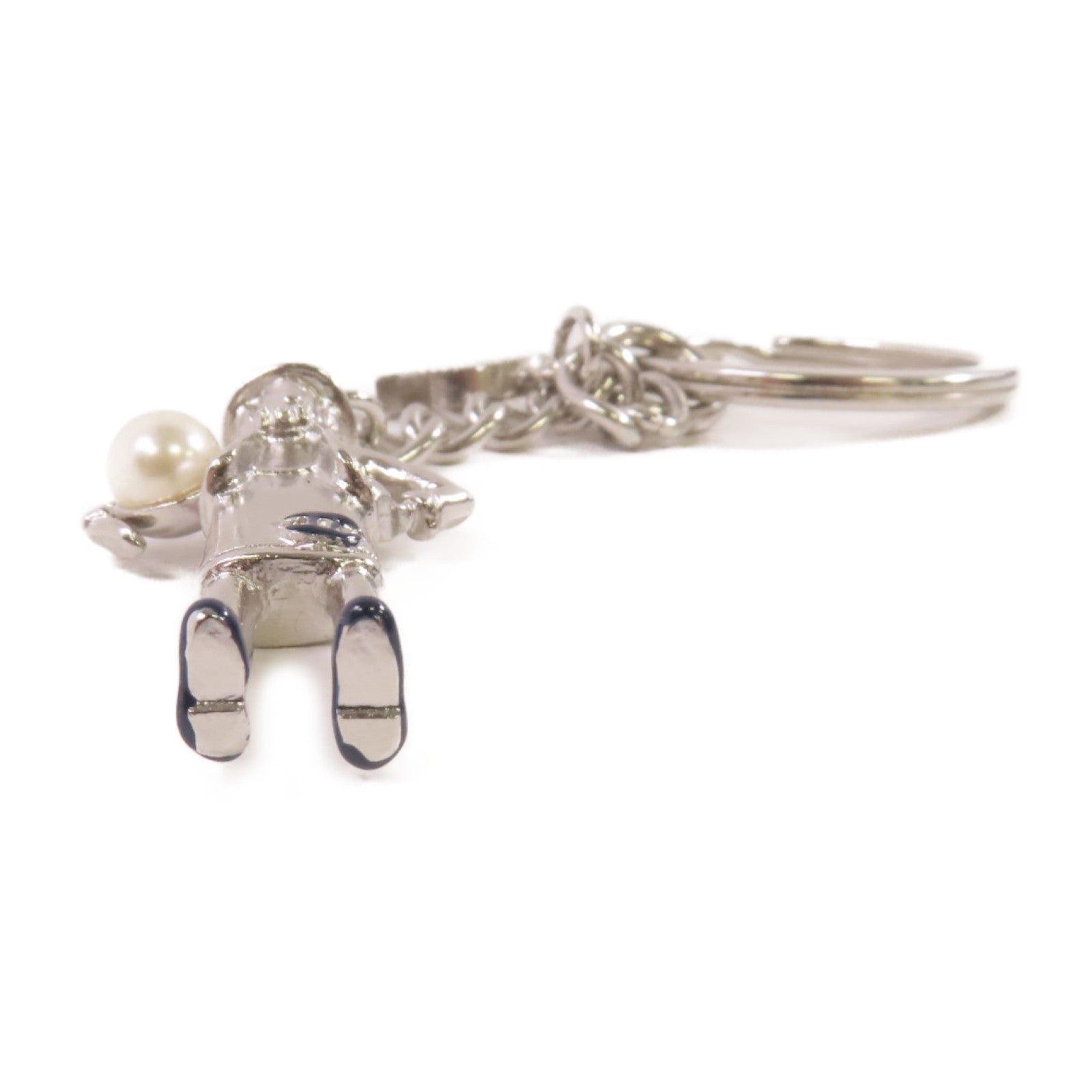 CHANEL 金屬/仿珍珠Key Ring銀扣鎖匙扣/掛飾