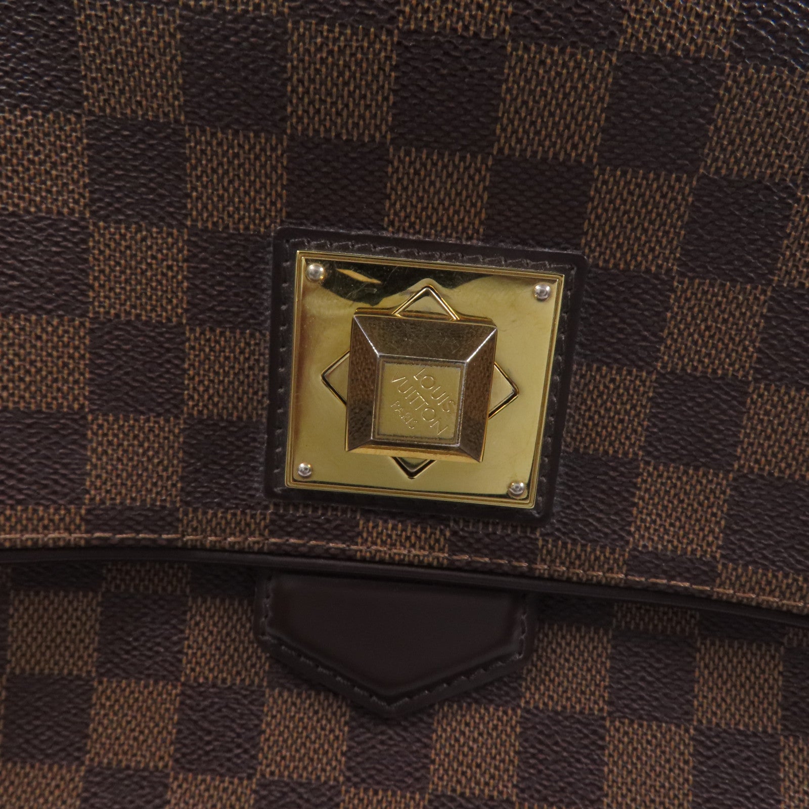 LOUIS VUITTON Damier Bergamo MM金扣手挽肩背兩用袋