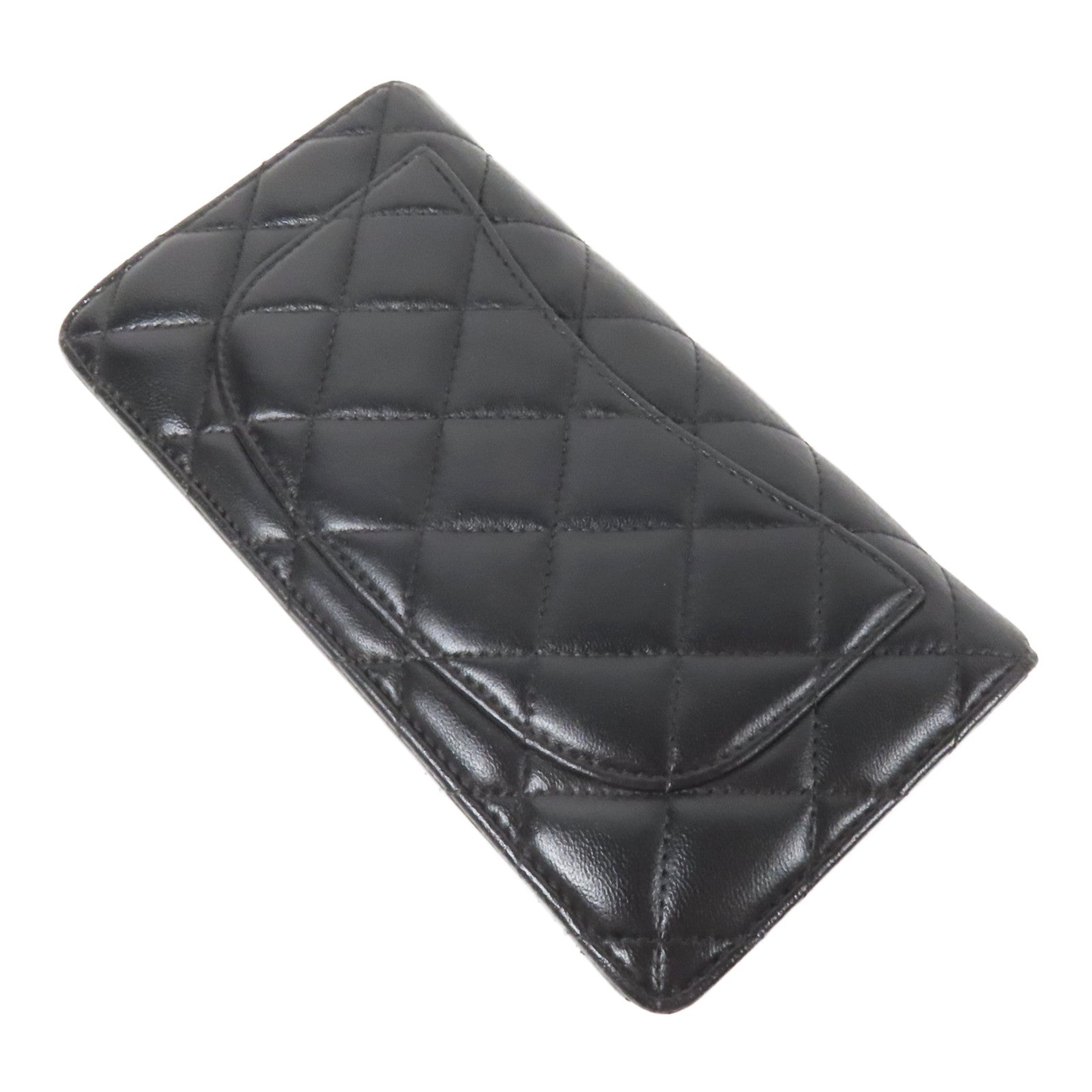 CHANEL 羊皮皮革Long Wallet銀扣長錢包