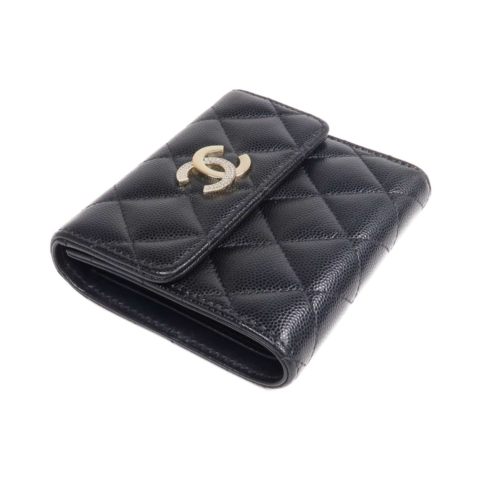 CHANEL 牛皮皮革Wallet金扣錢包