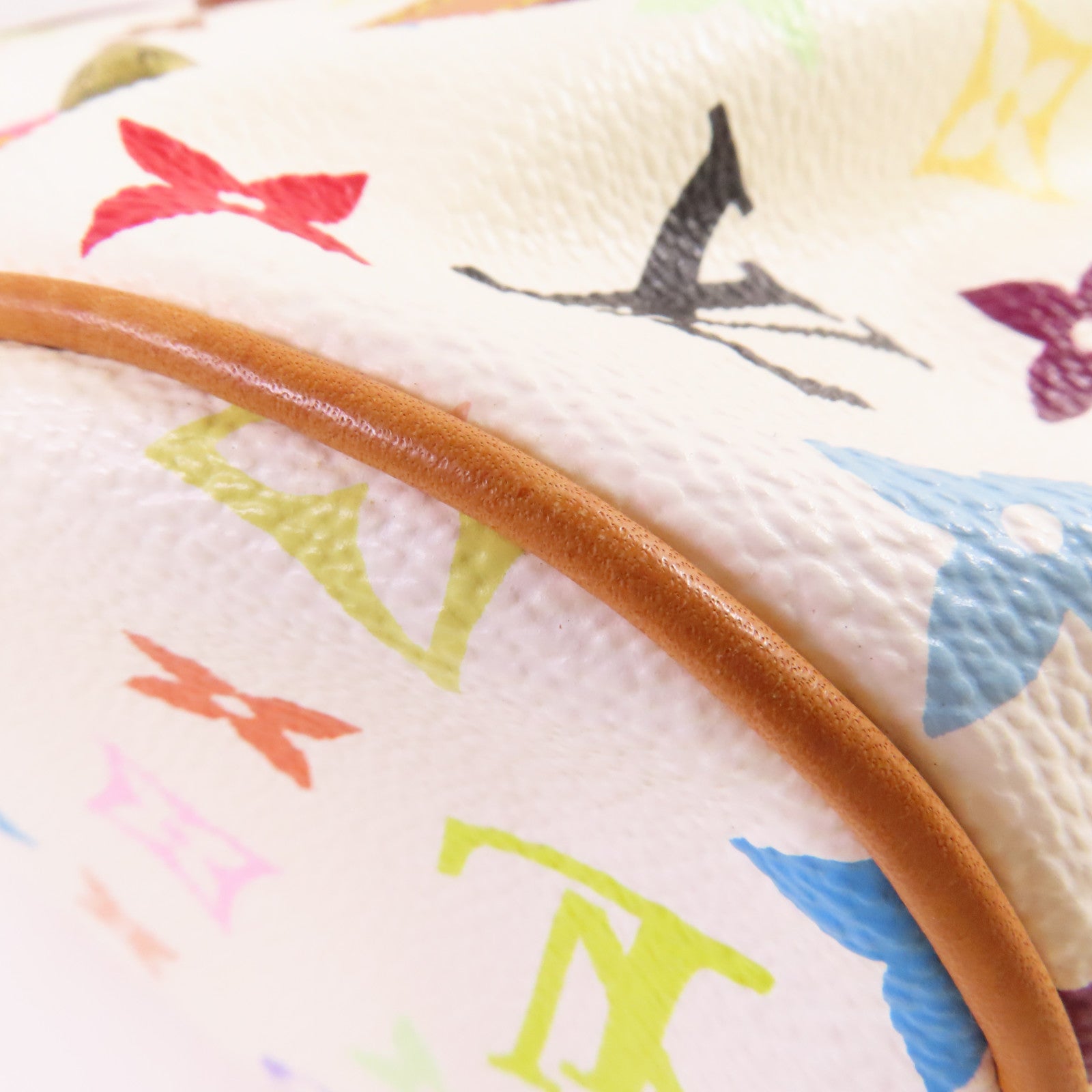 LOUIS VUITTON Monogram Multicolor Theda PM金扣手挽袋白色/彩色