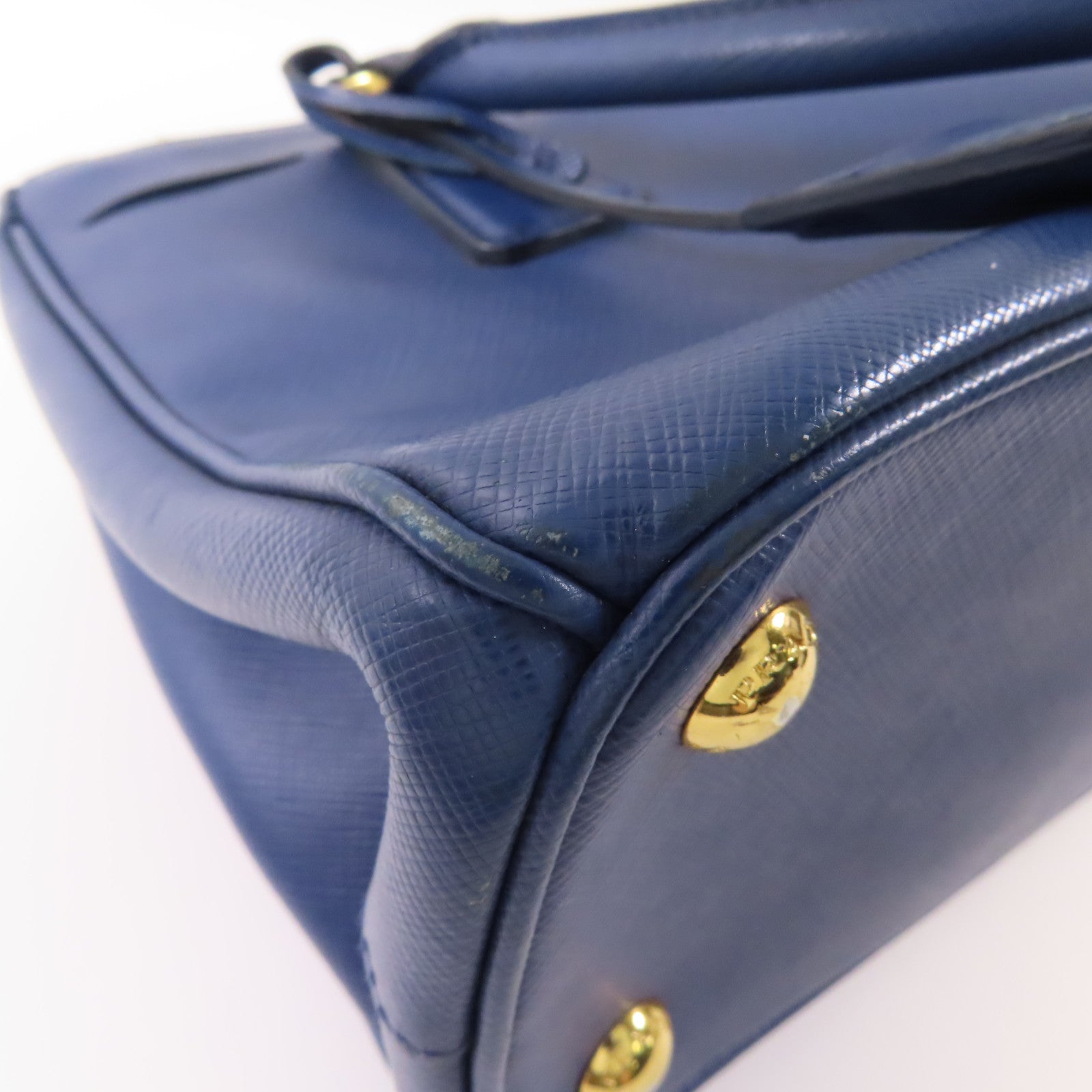 PRADA Saffiano皮革2 Way Shoulder金扣手挽肩背兩用袋