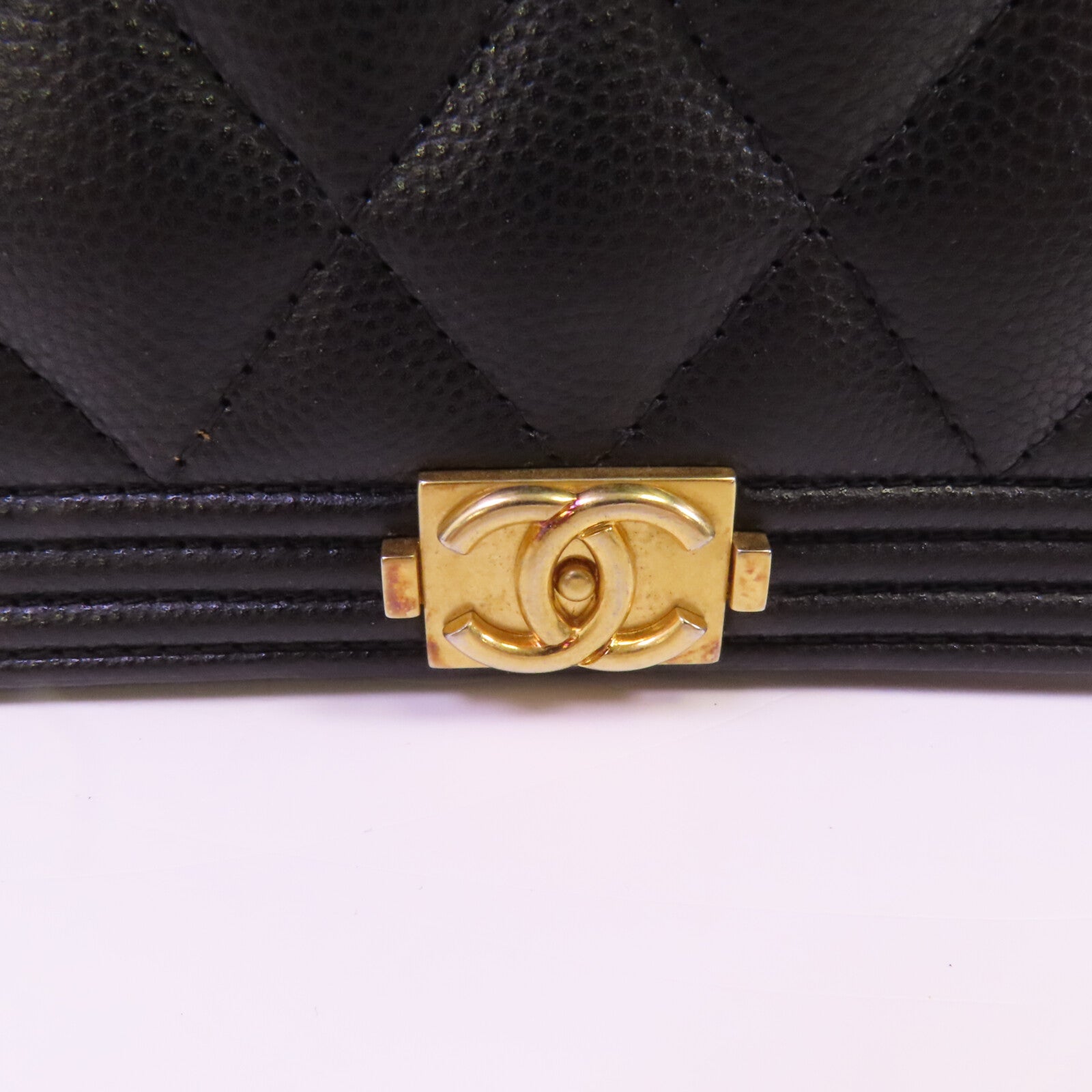 CHANEL 牛皮皮革Boy WOC Wallet On Chain金扣鏈帶肩背袋