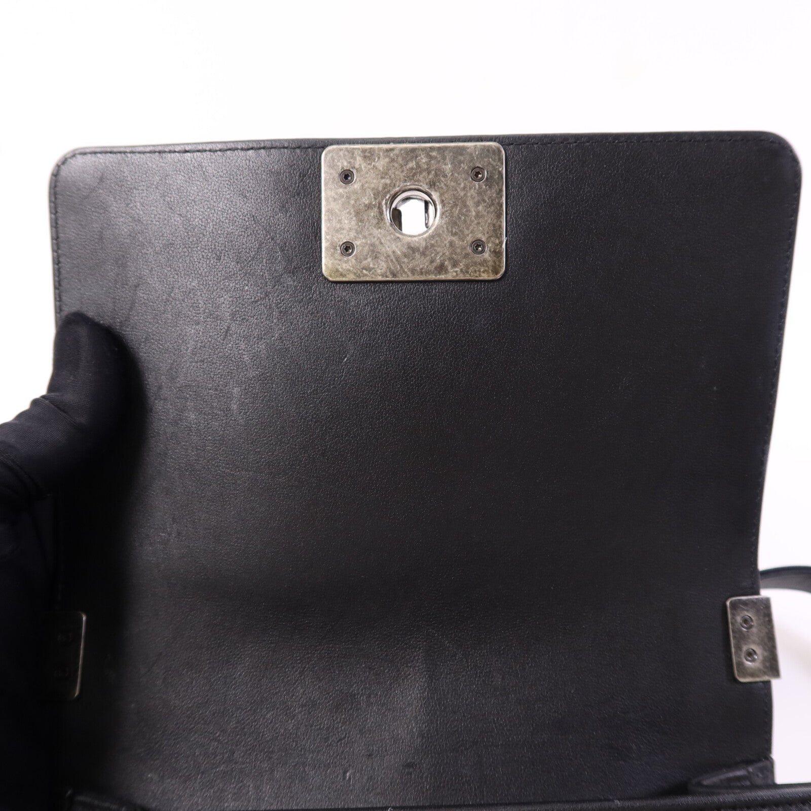 CHANEL 【激減優惠】羊皮皮革Boy 20銀扣鏈帶肩背袋