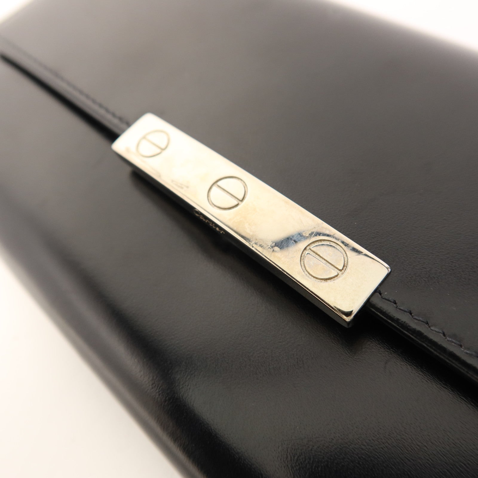 CARTIER 牛皮皮革Long Wallet銀扣長錢包