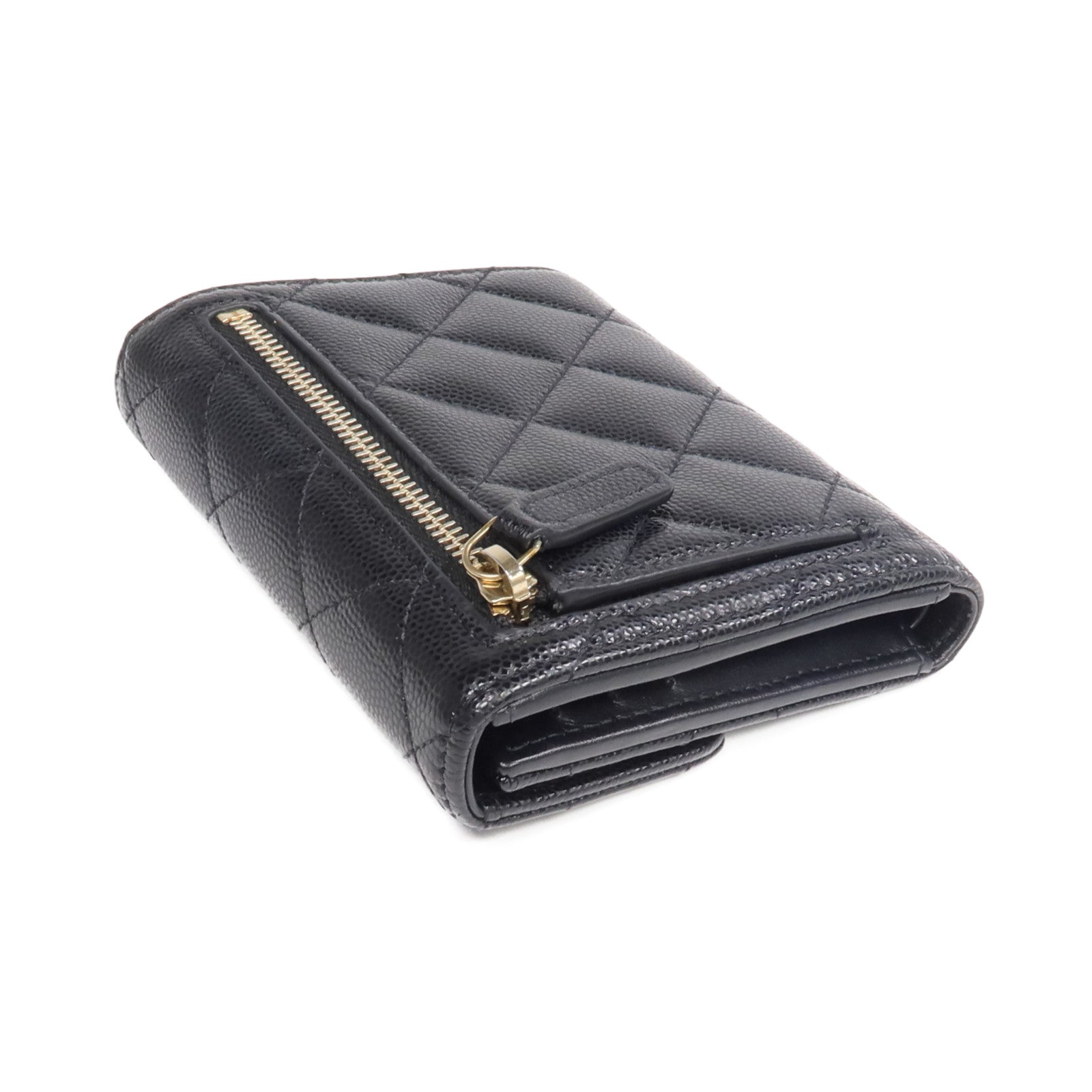CHANEL 牛皮皮革Wallet金扣錢包