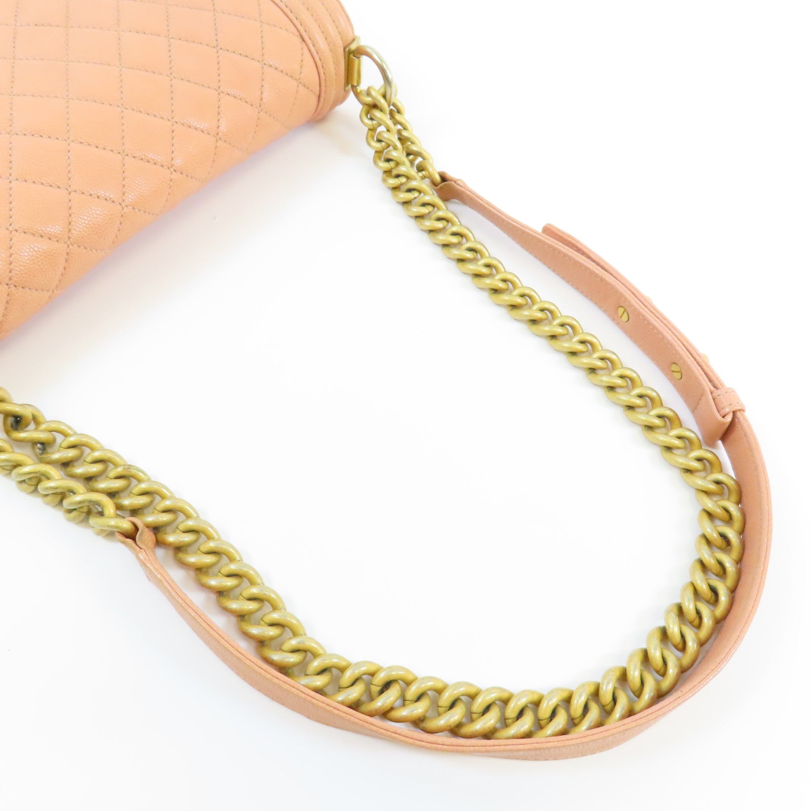 CHANEL 牛皮皮革Boy 25金扣肩背袋