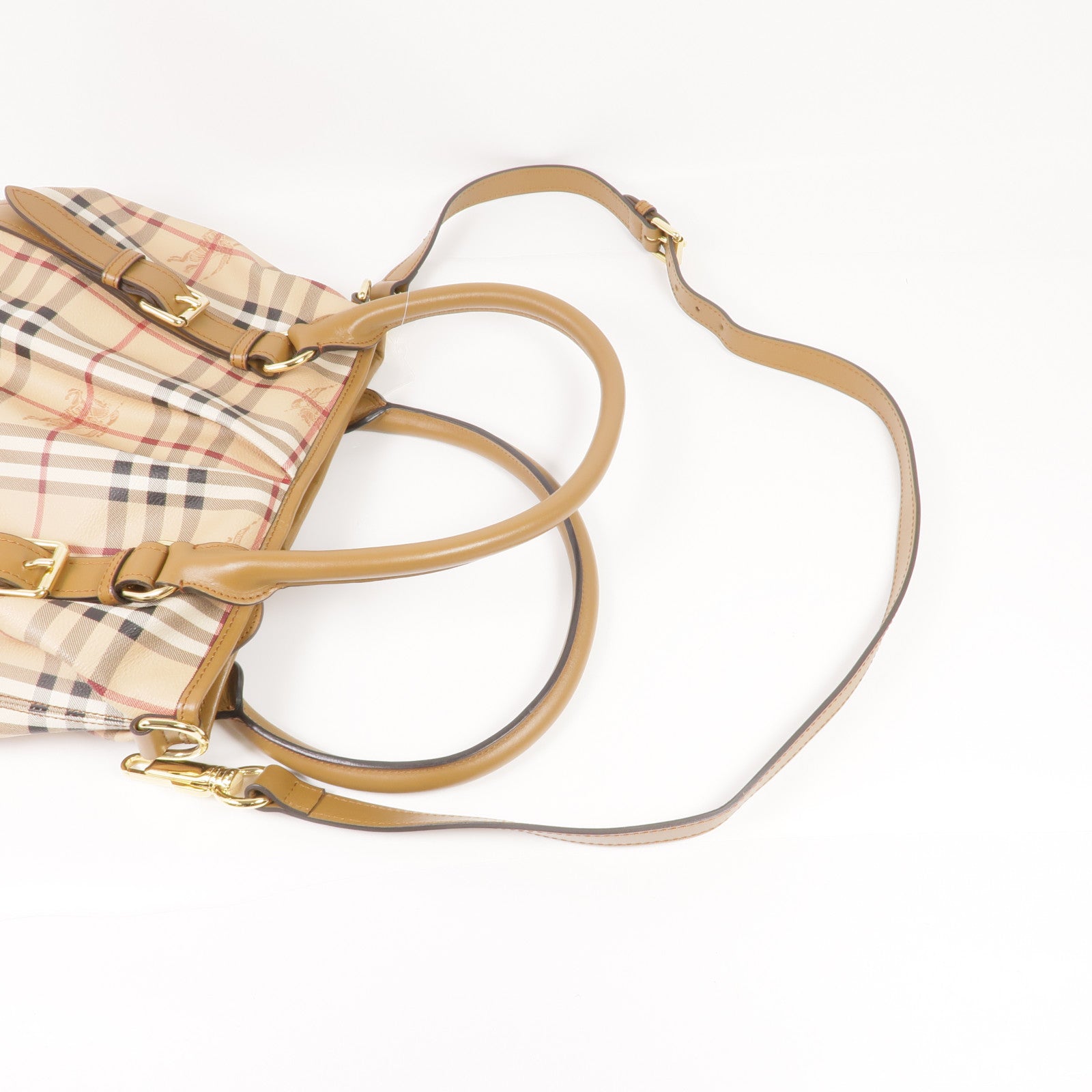 BURBERRY 塗層帆布Haymarket Northfield金扣手挽肩背兩用袋