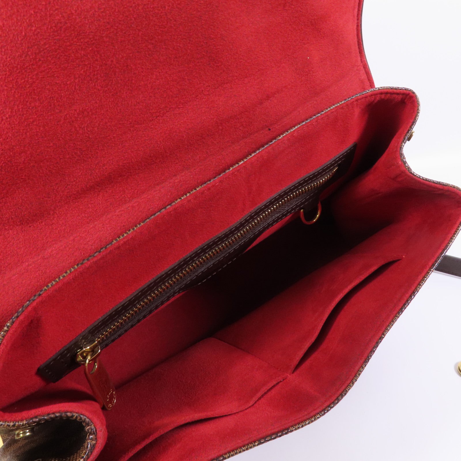 LOUIS VUITTON Damier Bergamo MM金扣手挽肩背兩用袋