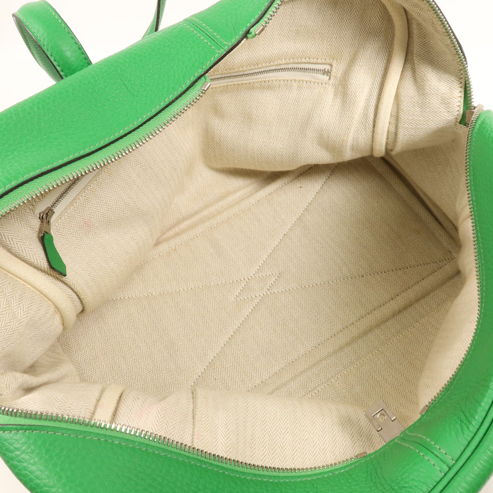 HERMES Clemence皮革Victoria銀扣肩背袋