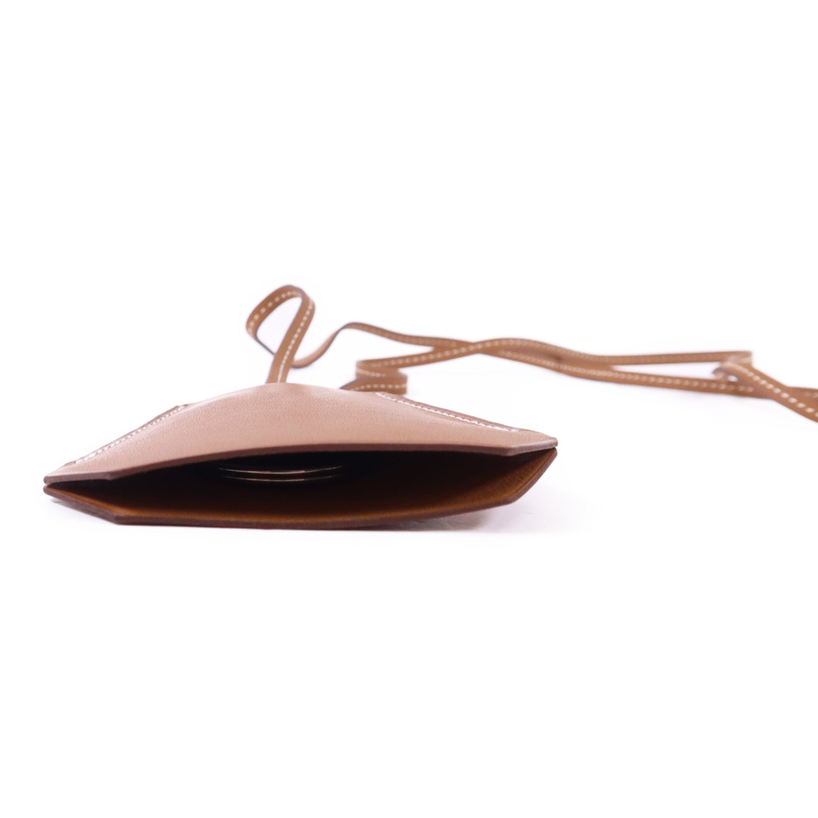 HERMES Barenia皮革Clochette項鍊Gold